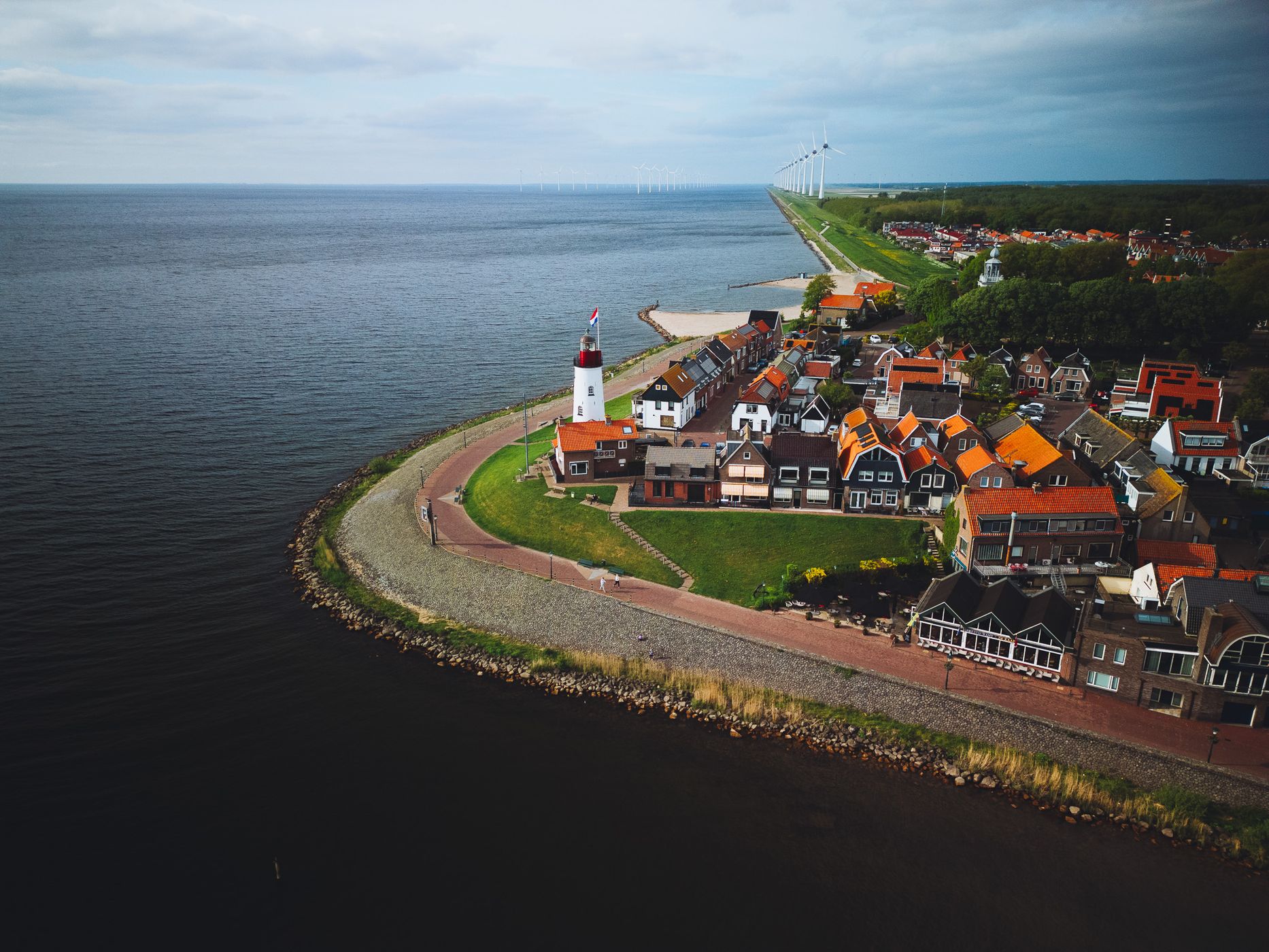 Aerial View of Urk, Netherlands