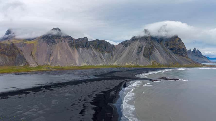 Aerial view over Stokksnes