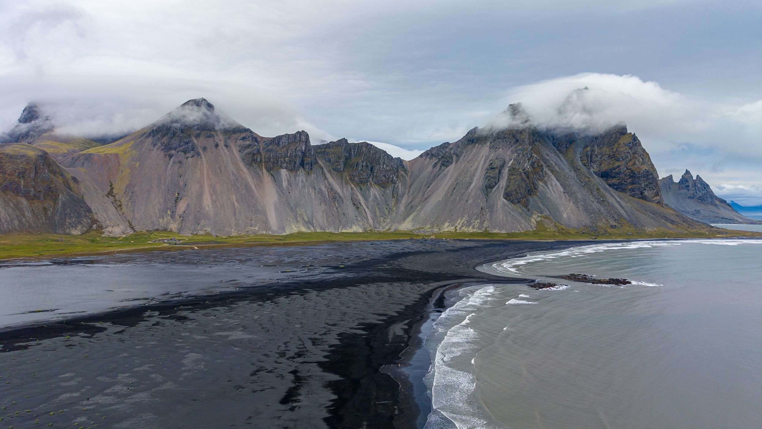 Aerial view over Stokksnes, Iceland