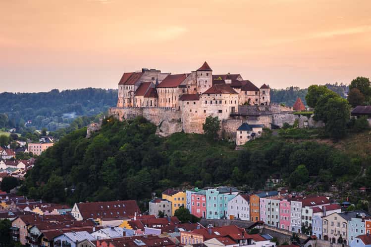 Altstadt & Burg von Burghausen (worlds longest castle) from Austrian viewpoint