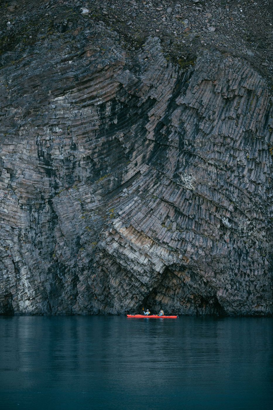 Basalt formations at Vikingebugt, Scoresbysund, Greenland