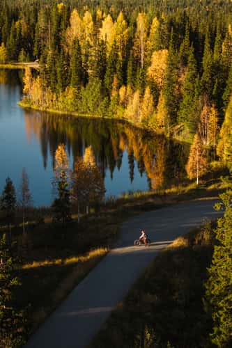 Biking near Aarnilampi, Luosto-Pyhä National Park