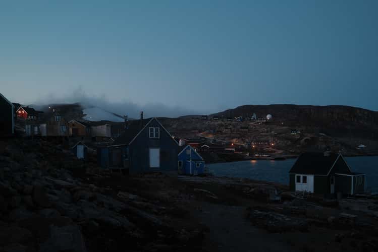Blue hour in Ittoqqortoormiit, Scoresbysund