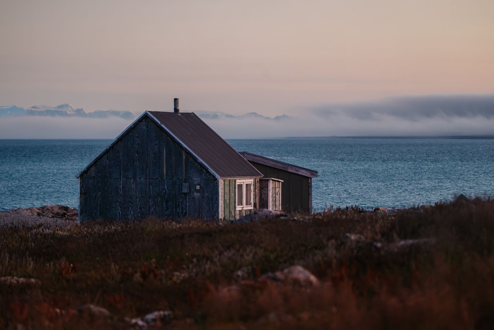 Blue hour in Ittoqqortoormiit, Scoresbysund, Greenland