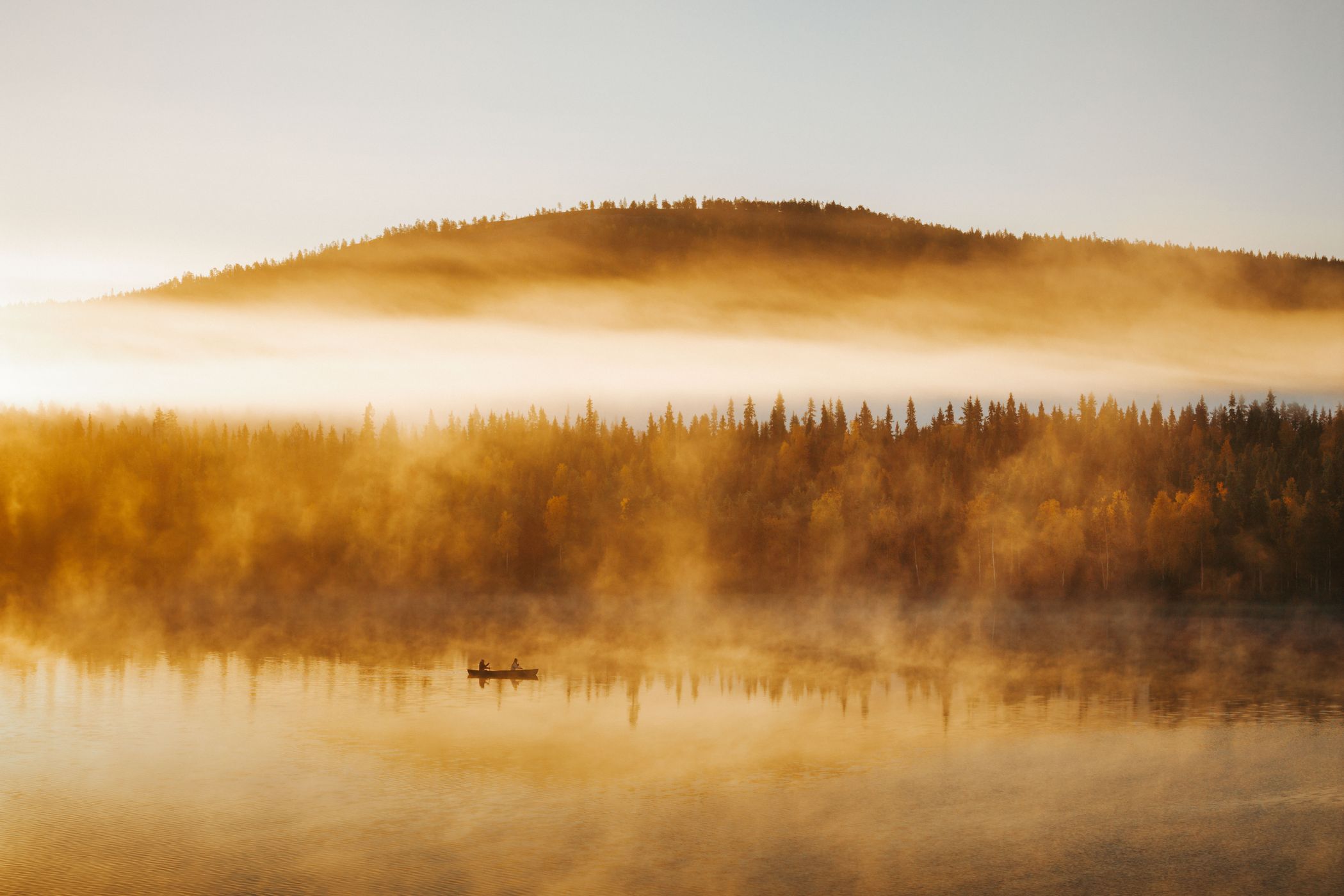 Canoe at Pyhäjärvi, Pyhä-Luosto National Park, Finland