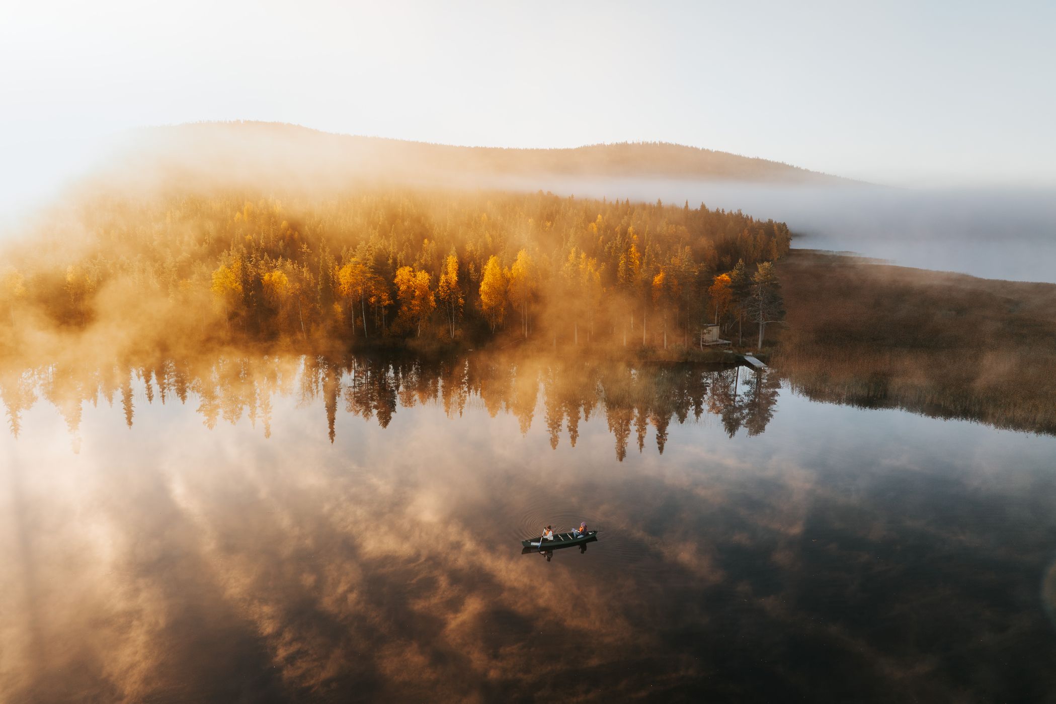 Canoe at Pyhäjärvi, Pyhä-Luosto National Park, Finland
