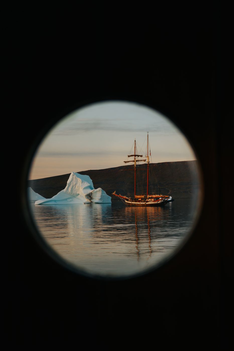 Charcot Havn from a sailing boat, Scoresbysund, Greenland