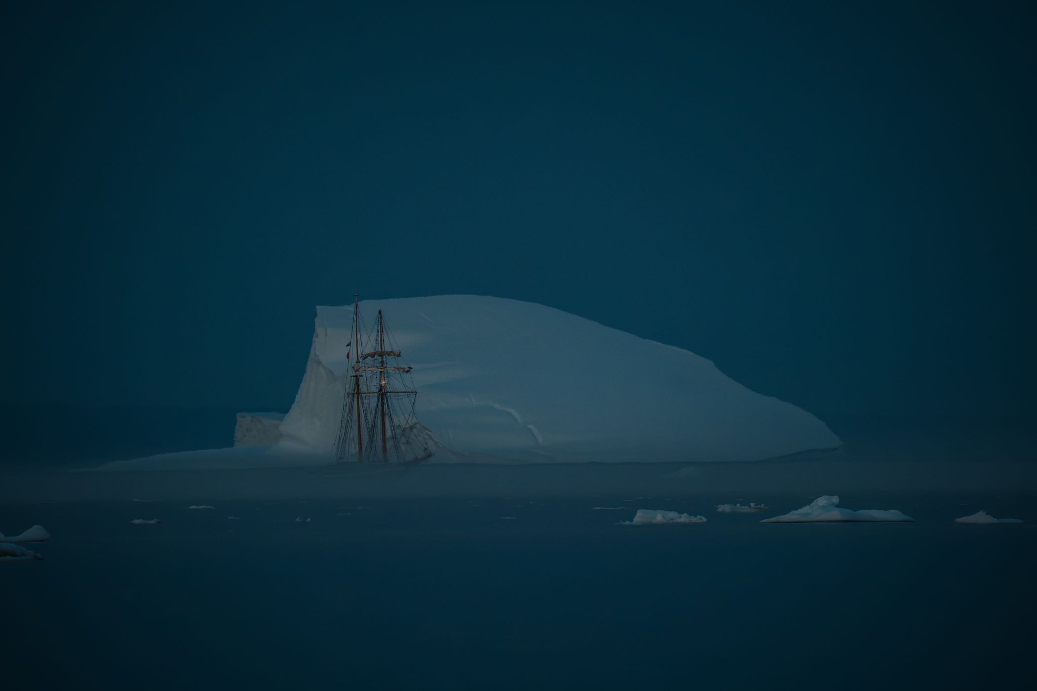 Charcot Havn from a sailing boat, Scoresbysund, Greenland