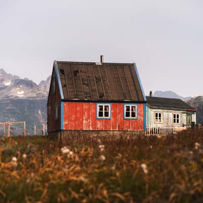 Colorful Houses Aapilattoq (Red House), Greenland