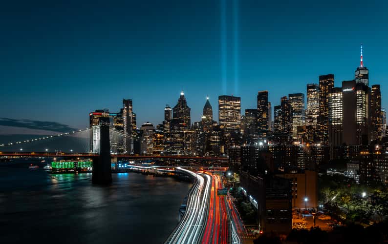 Downtown New York City from Manhattan Bridge