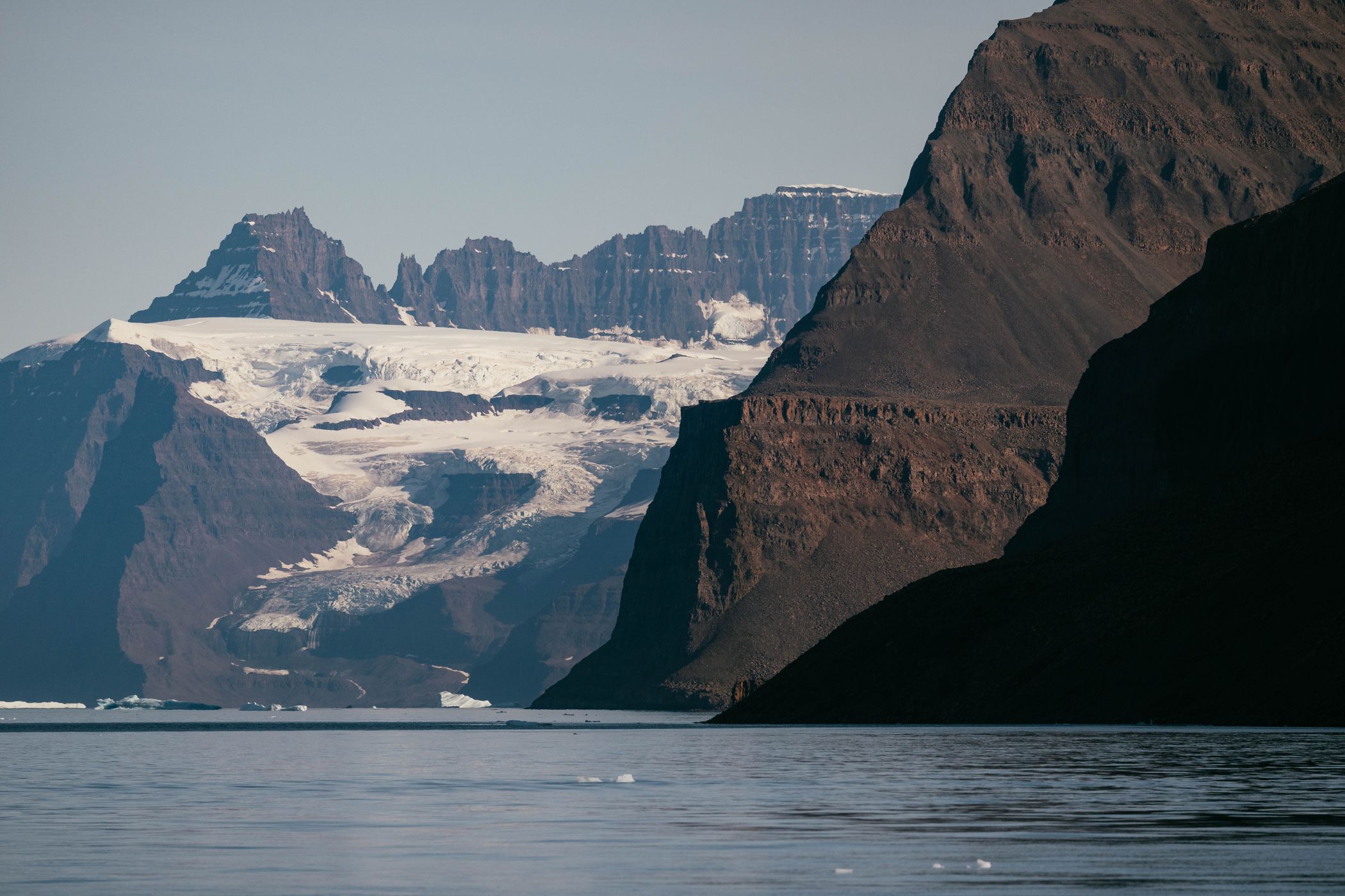 Glaciers and mountains along the South Coast, Scoresbysund, Greenland