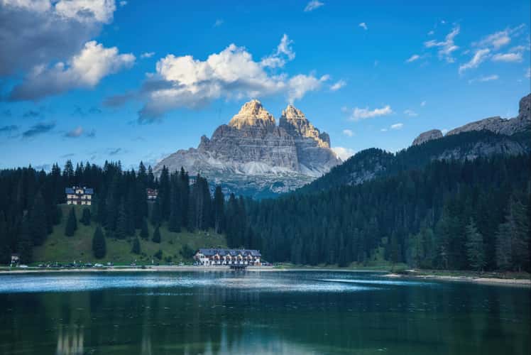 Hotel at Lake Misurina, Dolomites