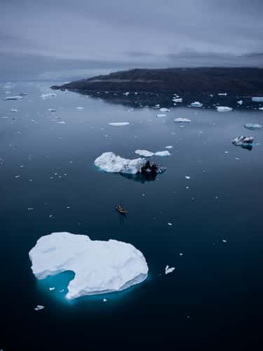 Iceberg channel in Rødefjord, Scoresbysund