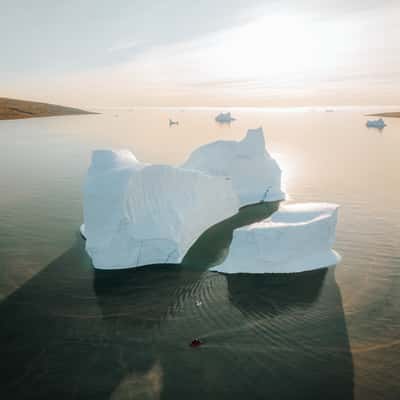 Icebergs in Charcot Havn, Scoresbysund, Greenland