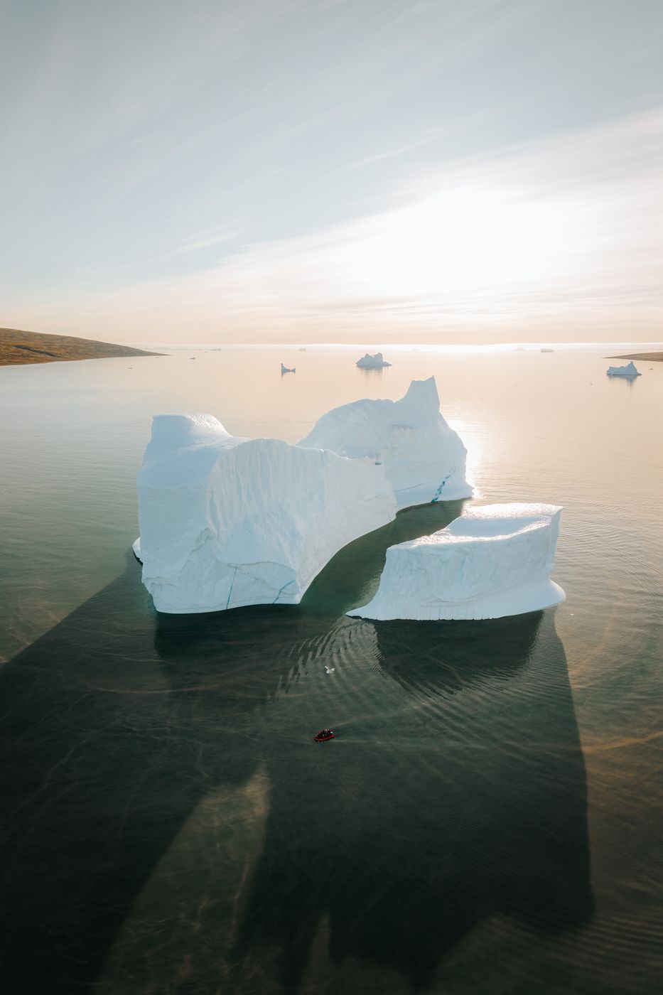 Icebergs in Charcot Havn, Scoresbysund, Greenland