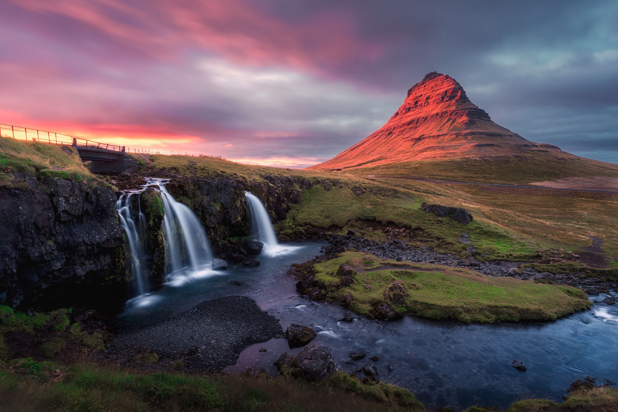 Kirkjufell Waterfall with Kirkjufell, Iceland