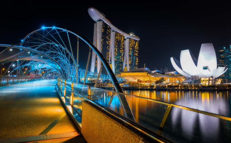 Marina Bay Sands with Helix Bridge