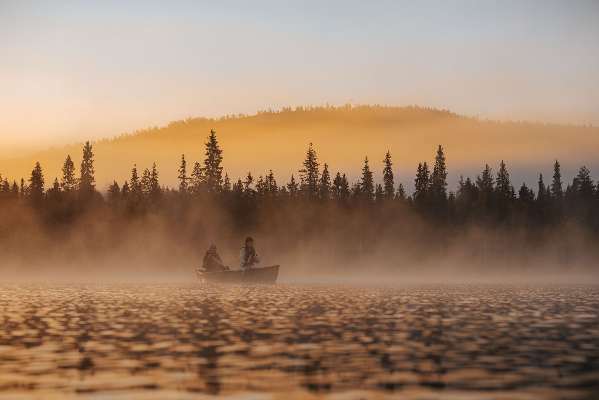 Canoe at Pyhäjärvi, Pyhä-Luosto National Park, Finland
