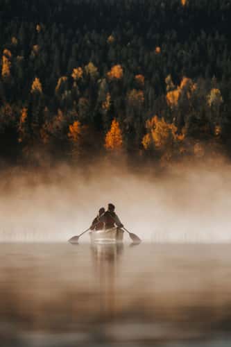 Canoe at Pyhäjärvi, Pyhä-Luosto National Park