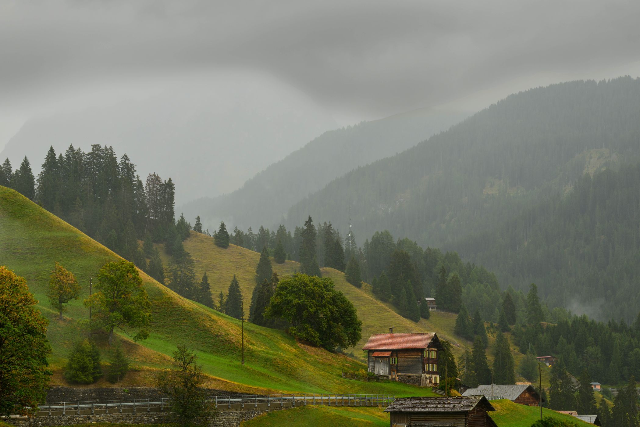 Road up to Arosa, Switzerland