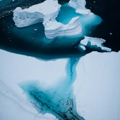 Røde Ø (Red Island) and iceberg graveyard, Scoresbysund, Greenland