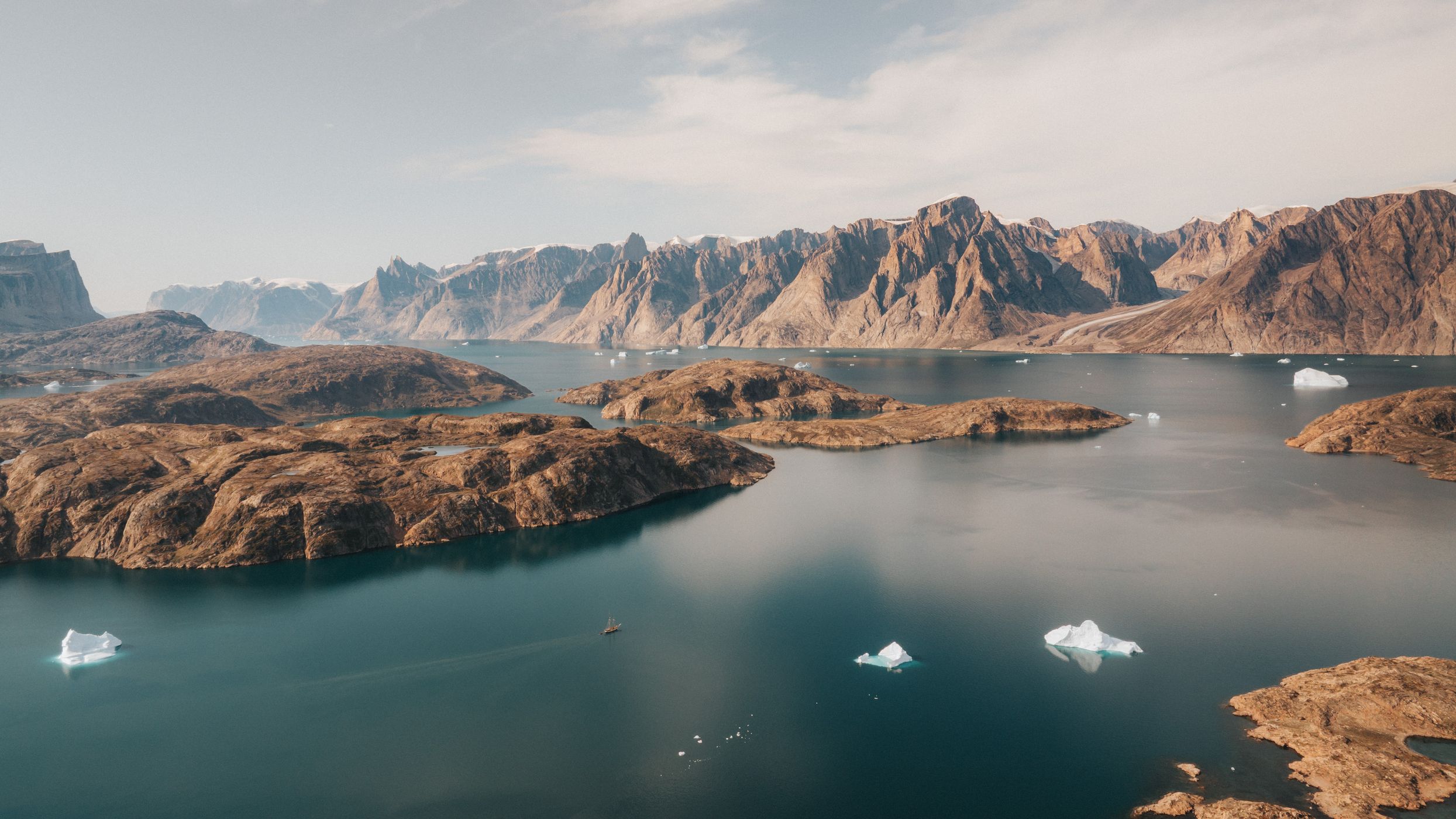 Sailing near Bear Islands, Scoresbysund, Greenland