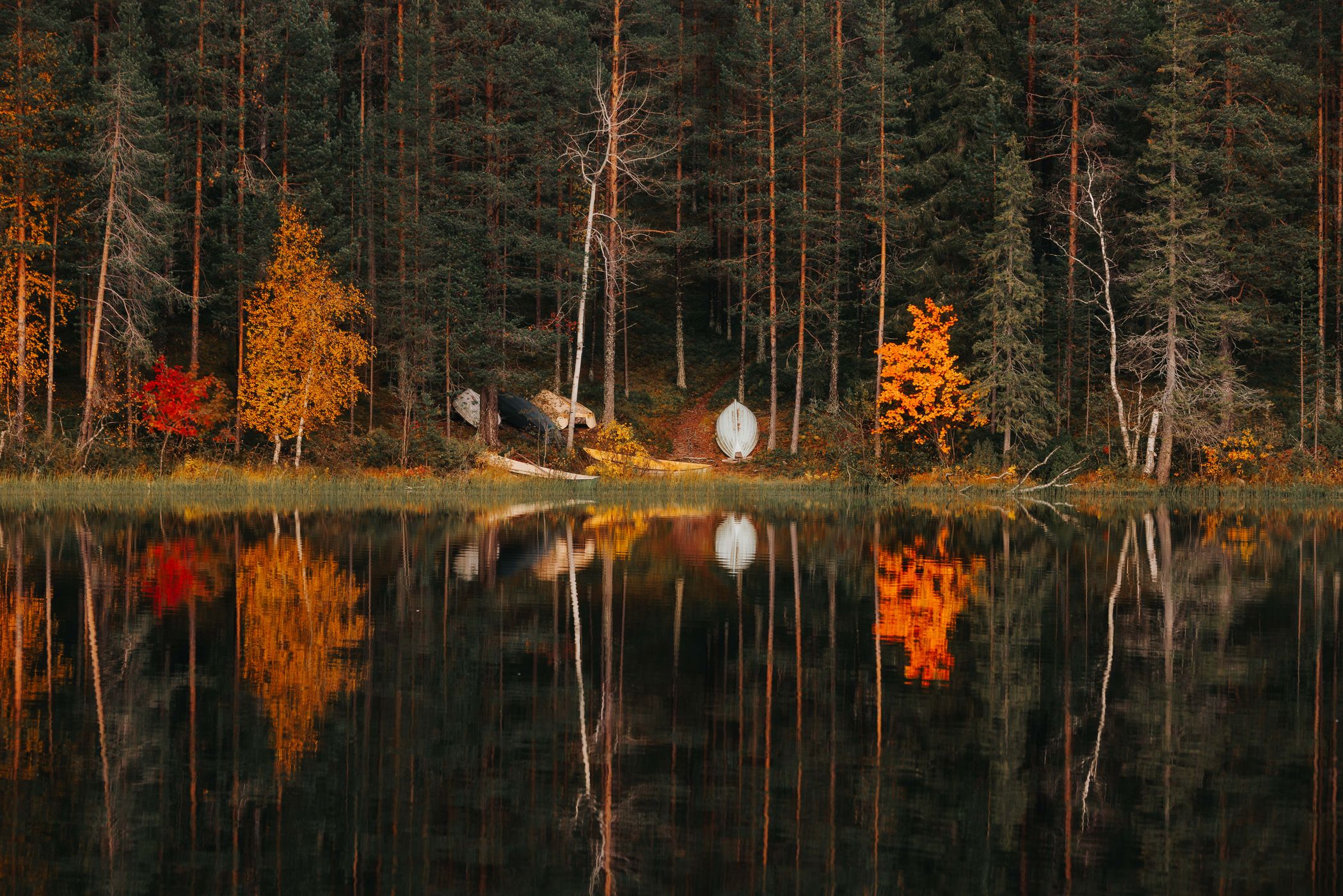 Small jetty at Kurula´s resort, Pyhä-Luosto National Park, Finland