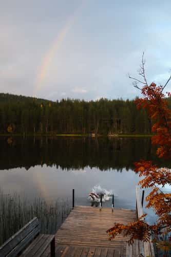 Small jetty at Kurula´s resort, Pyhä-Luosto National Park