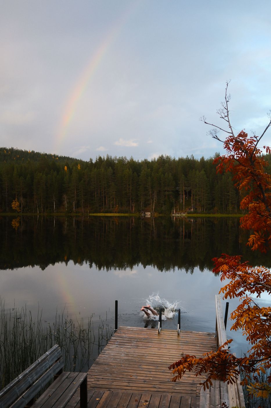 Small jetty at Kurula´s resort, Pyhä-Luosto National Park, Finland