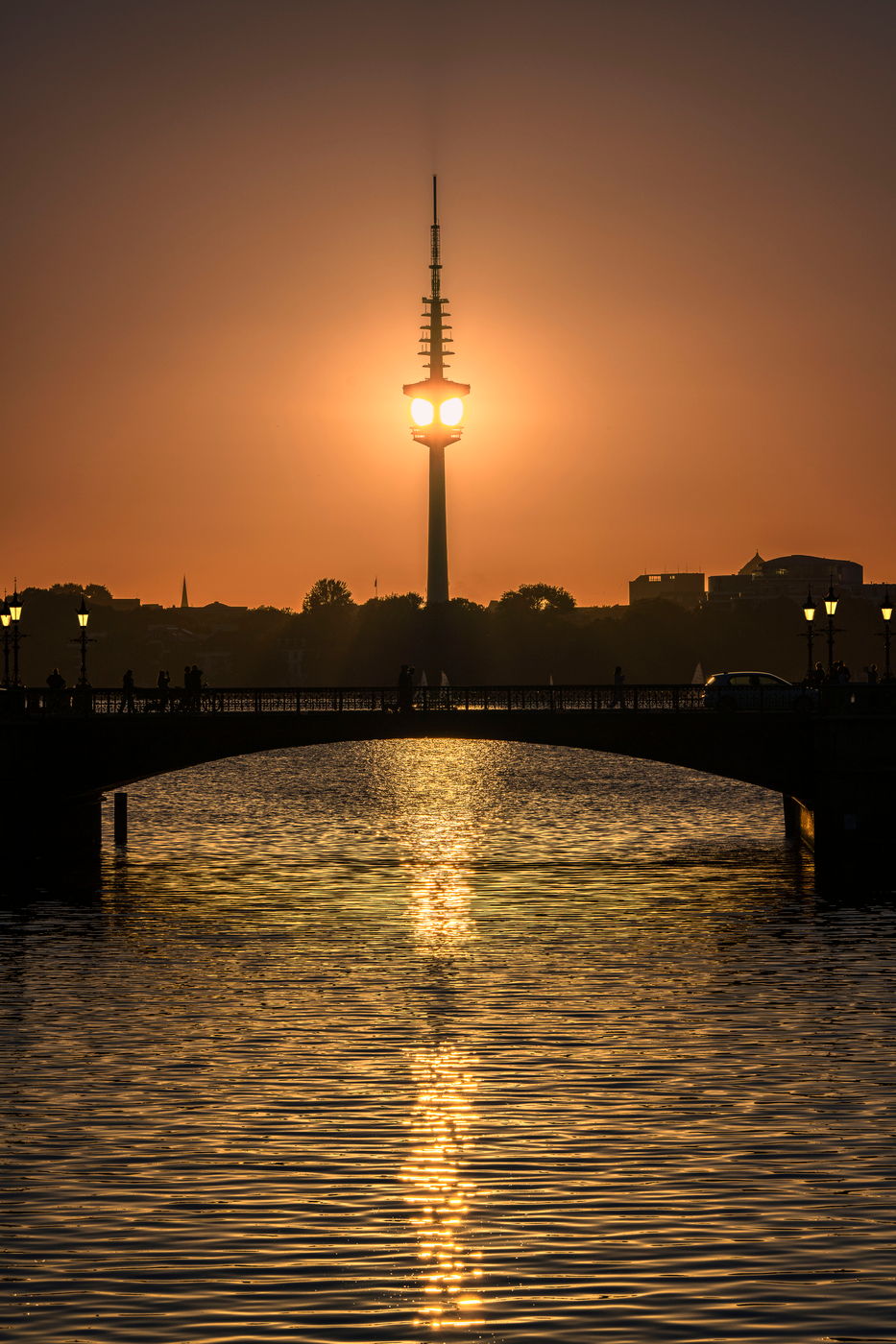 Sunset behind Heinrich-Hertz-Turm, Germany
