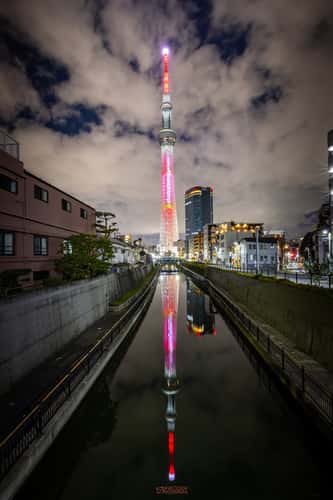 Tokyo Sky Tree reflection from Jukken Bridge