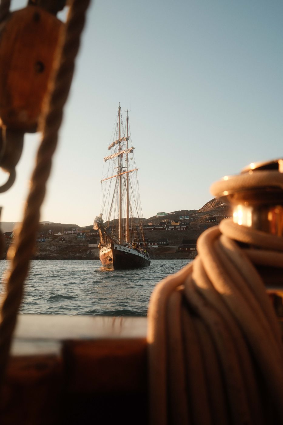 View from sailing boat to Ittoqqortoormiit, Scoresbysund, Greenland