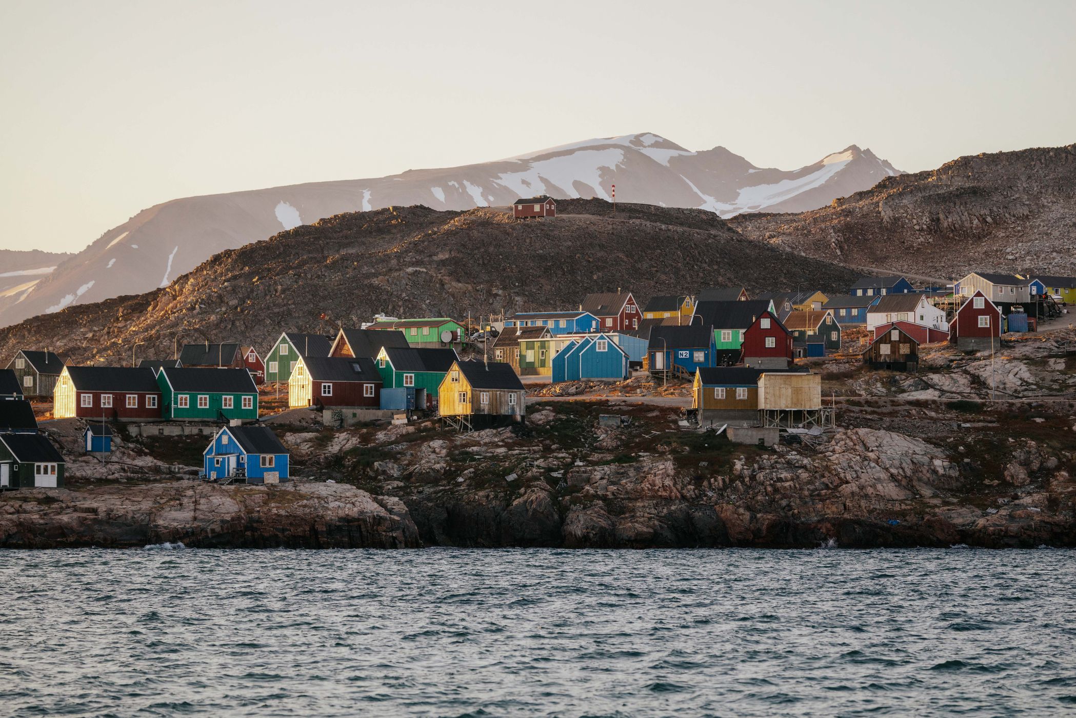 View from sailing boat to Ittoqqortoormiit, Scoresbysund, Greenland