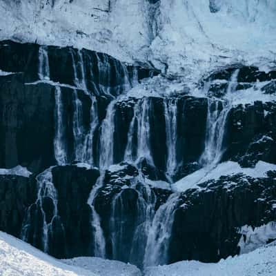 Waterfalls at Sol Glacier, Scoresbysund, Greenland
