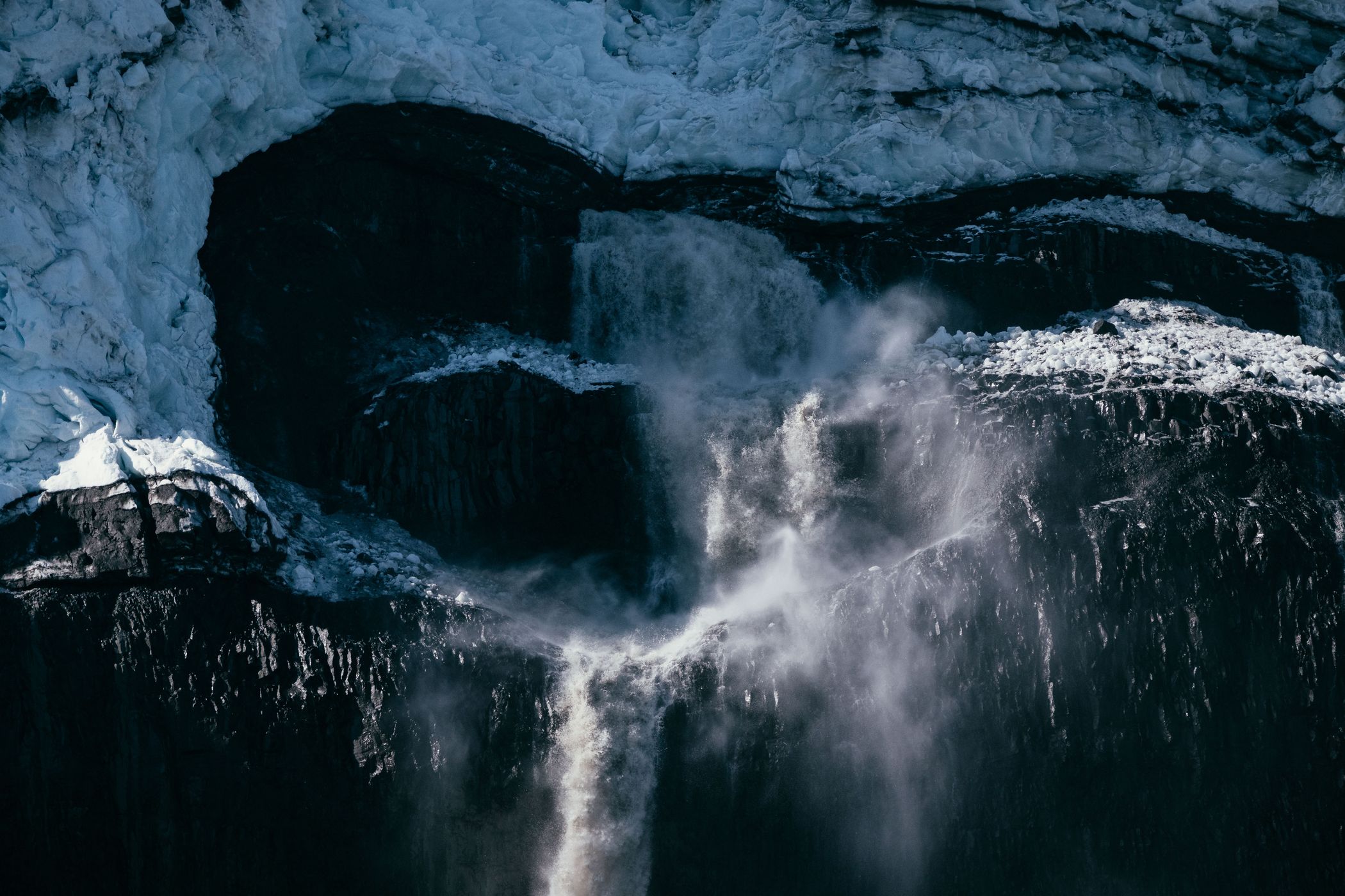Waterfalls at Sol Glacier, Scoresbysund, Greenland