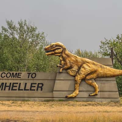 Welcome to Drumheller Sign, Canada