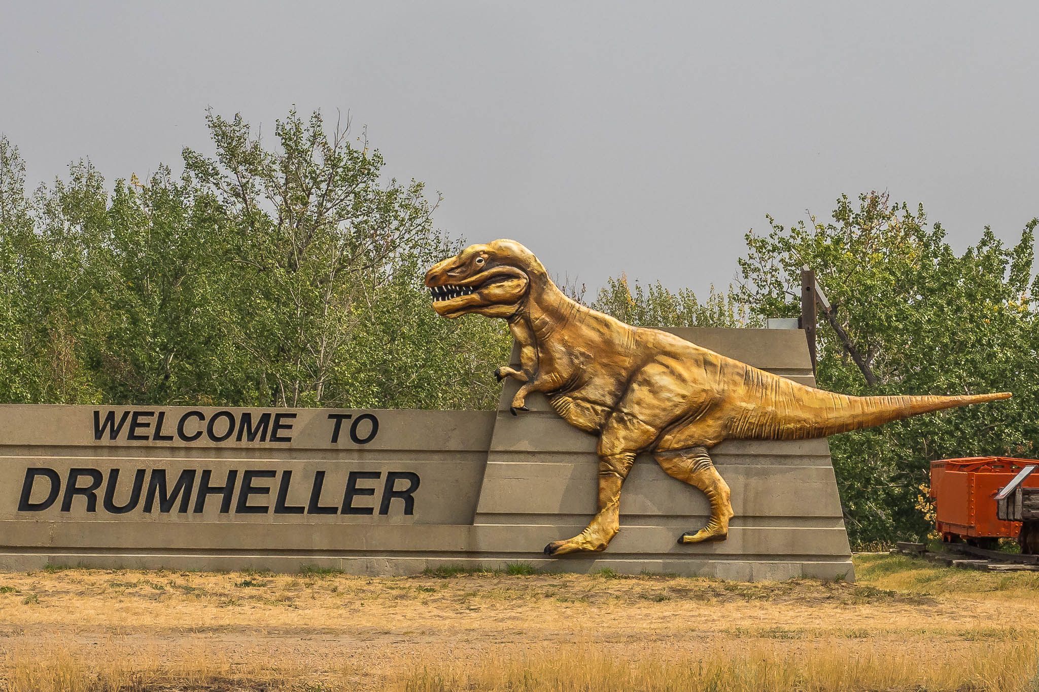 Welcome to Drumheller Sign, Canada