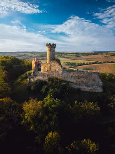 Aerial view of Mühlburg (Castle)