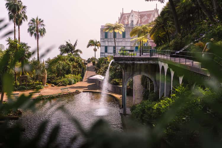 Blick auf den Monte Palace tropischer Garten Funchal