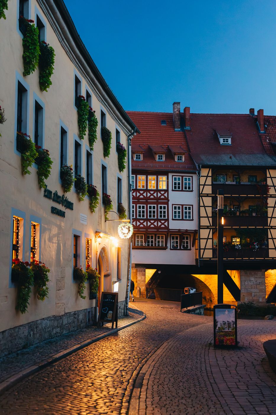 Blue hour in Erfurt, Germany