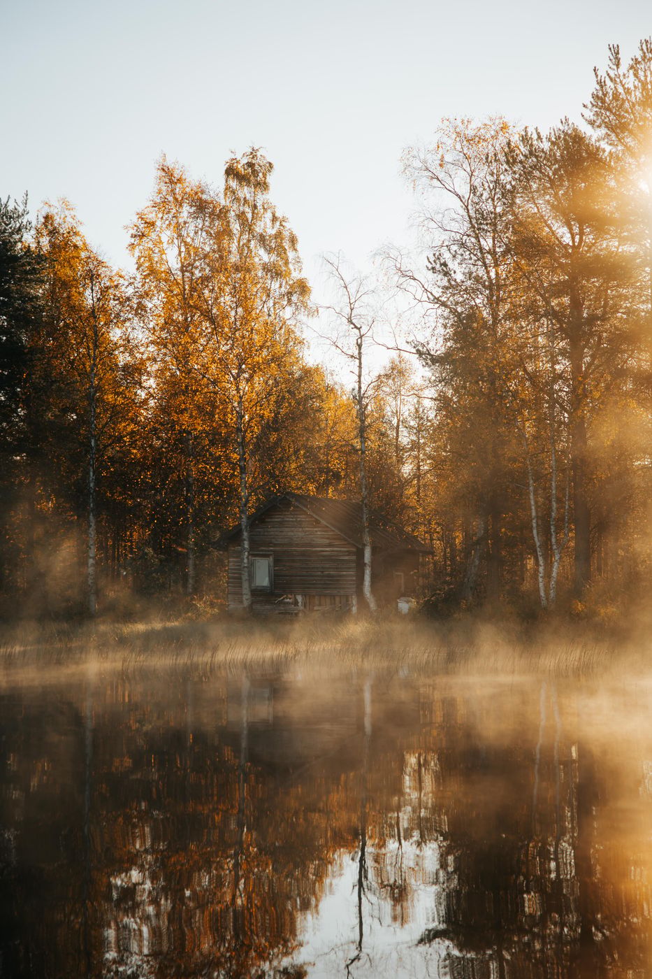 Canoe padel at Pyhäjärvi, Pyhä-Luosto National Park, Finland