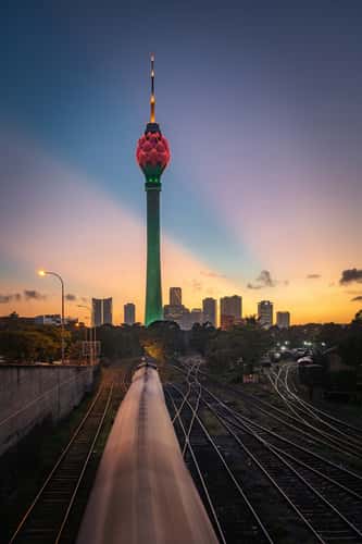 Colombo's Golden Hour Grandeur (Lotus Tower & Railway)