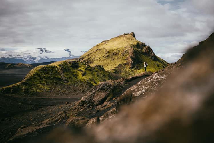 Glaciers and green mountains, Laugavegur Trail