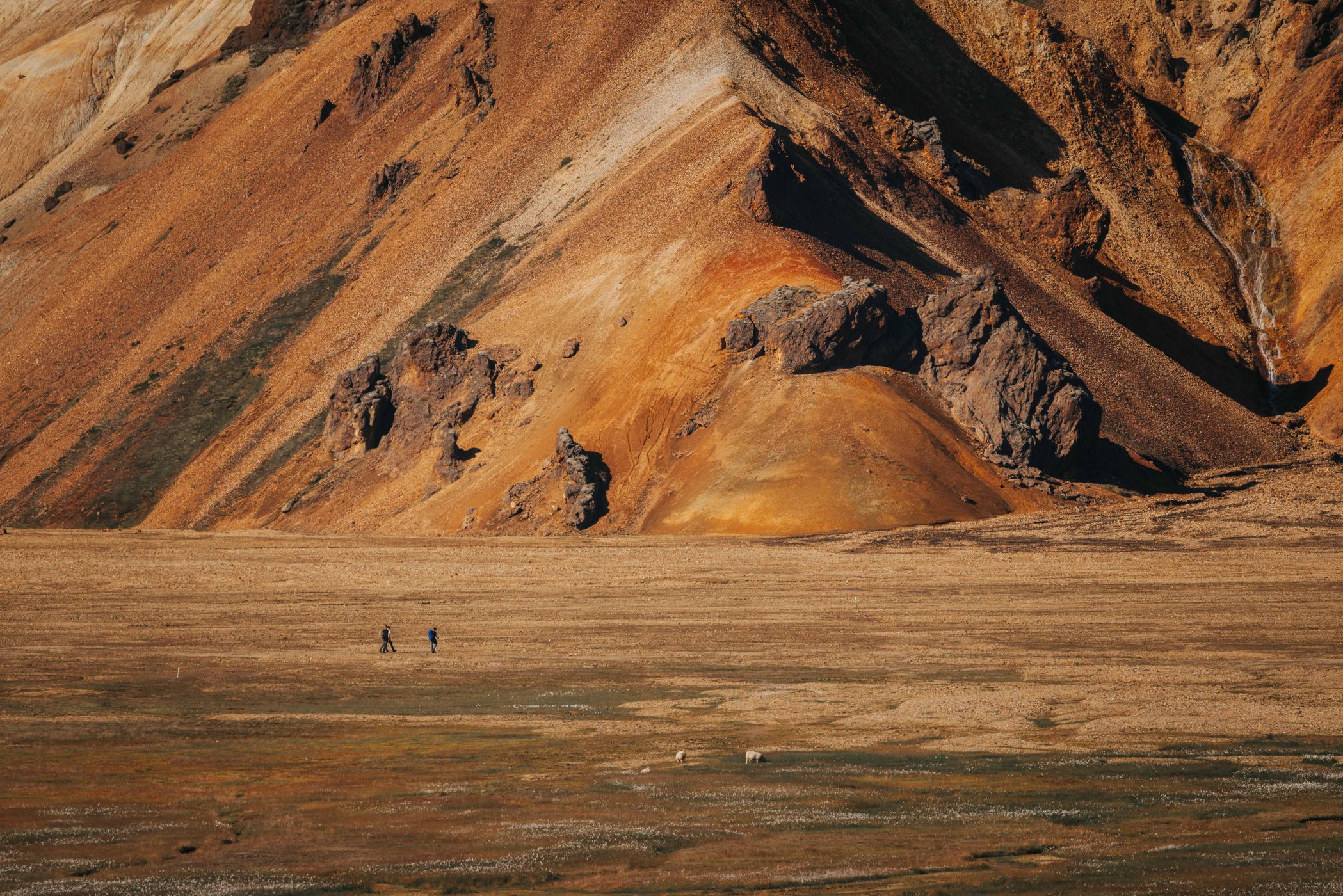Hikes on open field, Landmannalaugar, Iceland