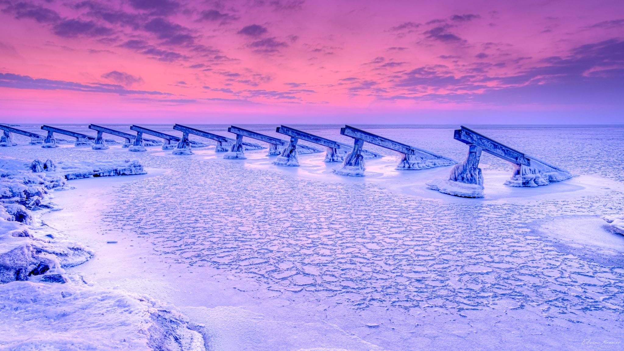 Icebreakers on Marken, Netherlands