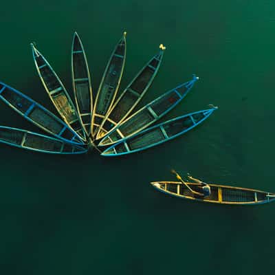 O Loan Lagoon Boat Mooring Area, Vietnam