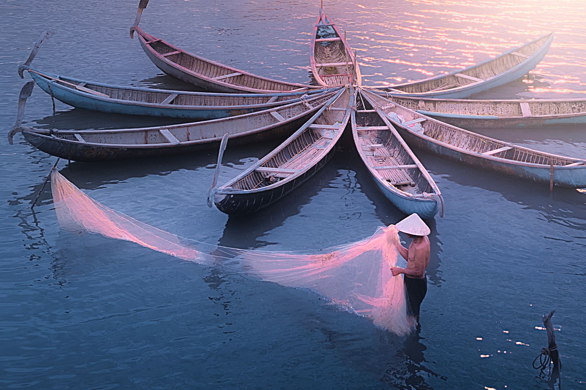 O Loan Lagoon Boat Mooring Area, Vietnam
