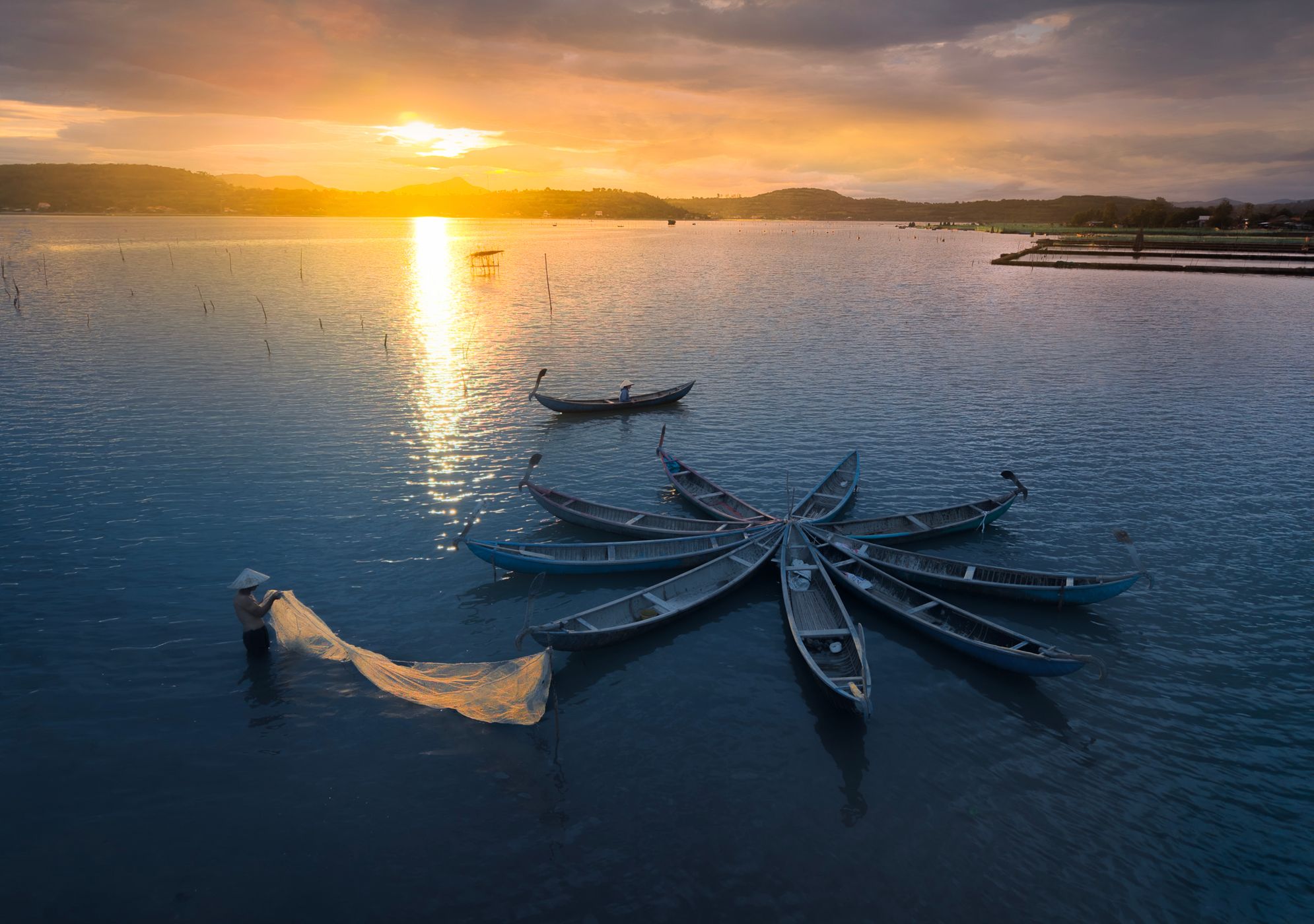 O Loan Lagoon Boat Mooring Area, Vietnam