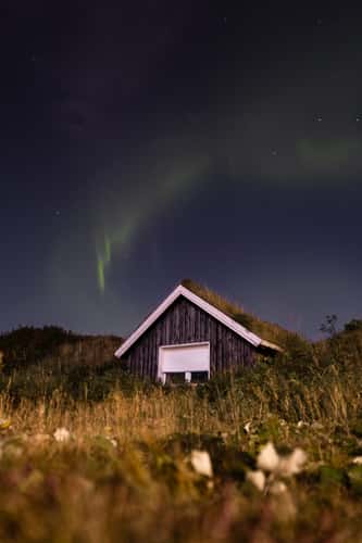 Old house near Njarðvík, West Iceland
