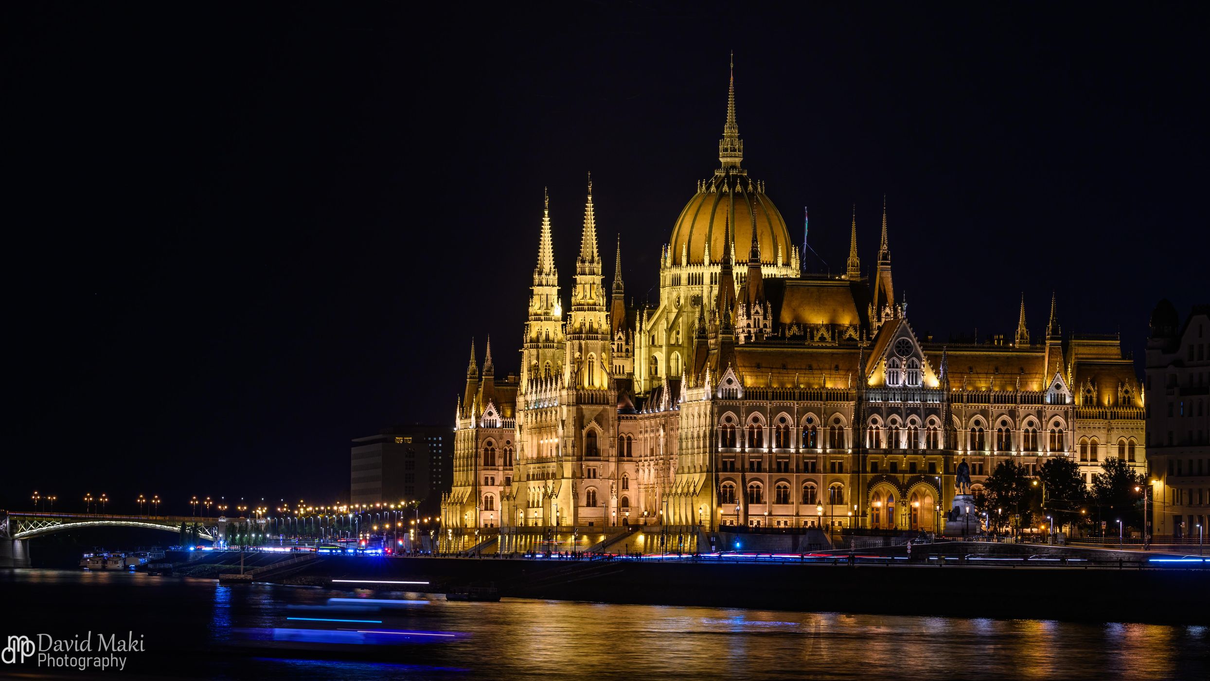 Parliament Building in Budapest from Chain Bridge, Hungary